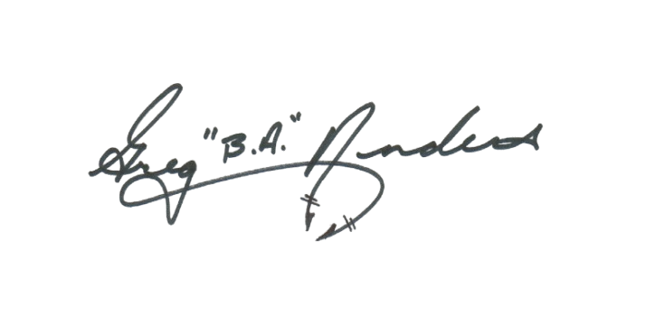 Signature from B.A. Anderson